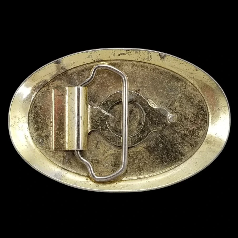 Vintage 2870 Gt4 Traction King Tractor Belt Buckle Oval Gold Tone Farm Equipment